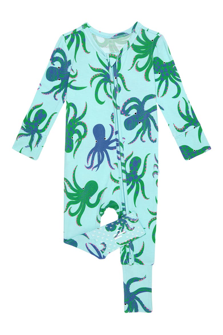 Fitted Convertible One-Piece Pajamas, Main, color, BLUE