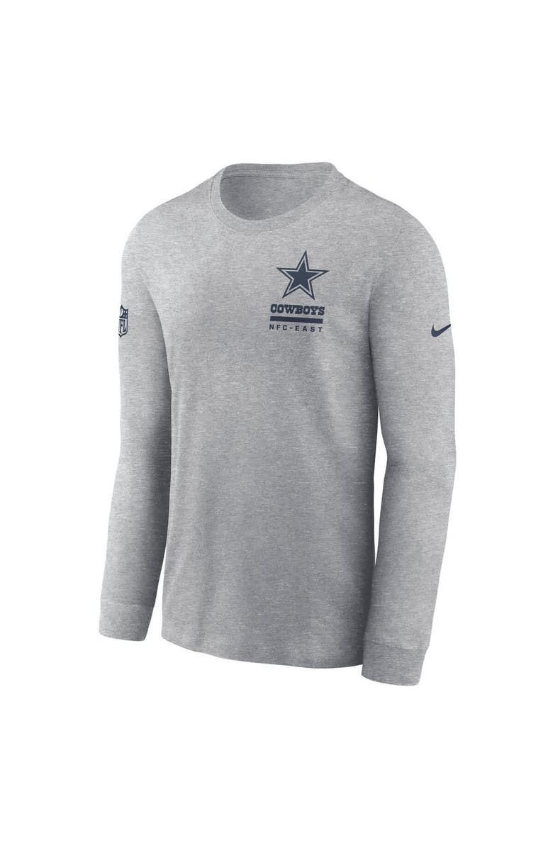 Nike Men's Nike Heather Gray Dallas Cowboys Sideline Performance Long Sleeve T-Shirt, Alternate, color, Heather Gray