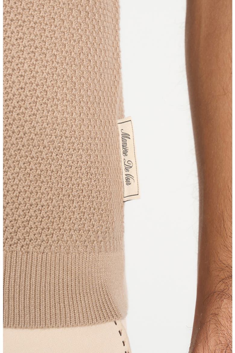 Rowen Textured Knit Revere Polo Shirt, Alternate, color, Taupe