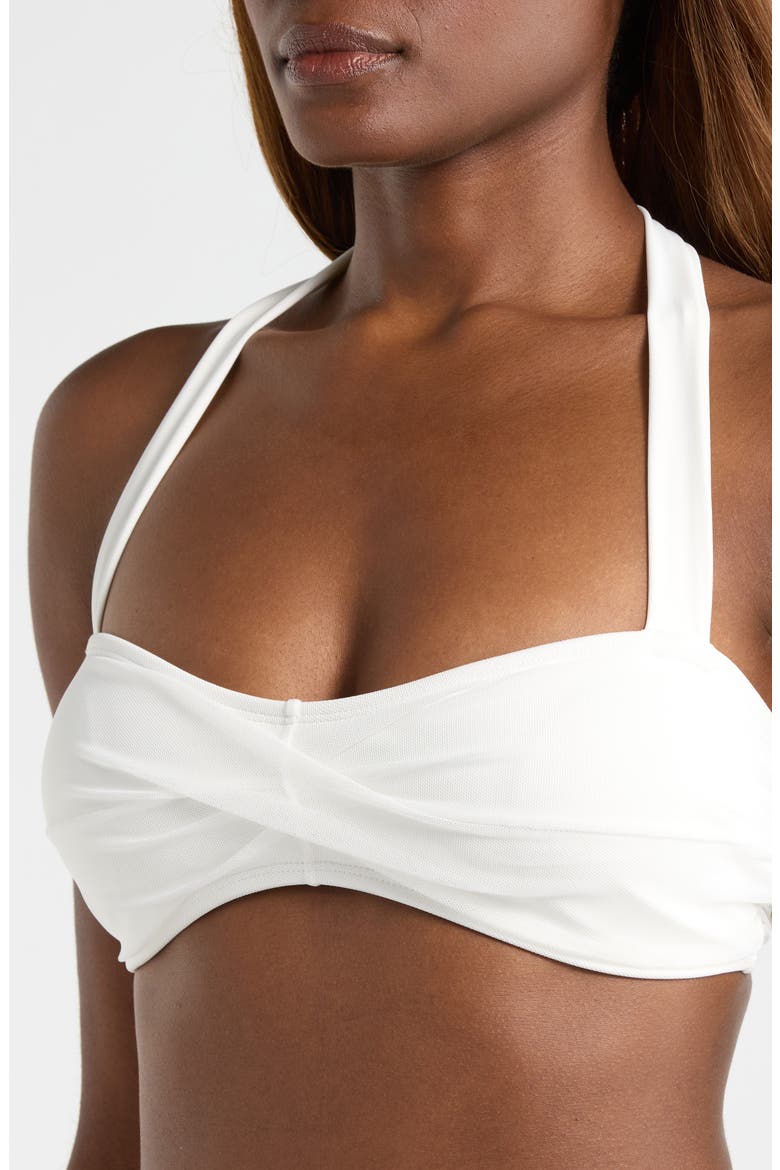 Twist Front Mesh Bikini Top, Alternate, color, WHITE SOLID