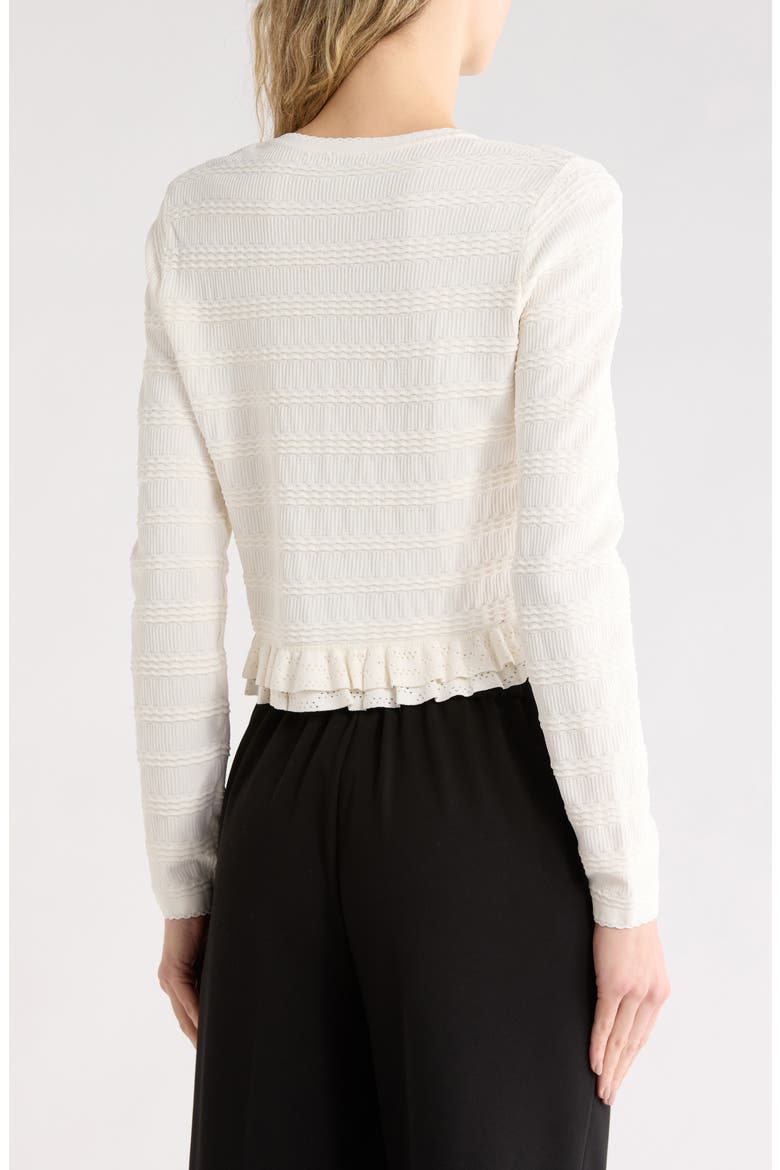 Cropped Ruffled Cardigan, Alternate, color, IVORY