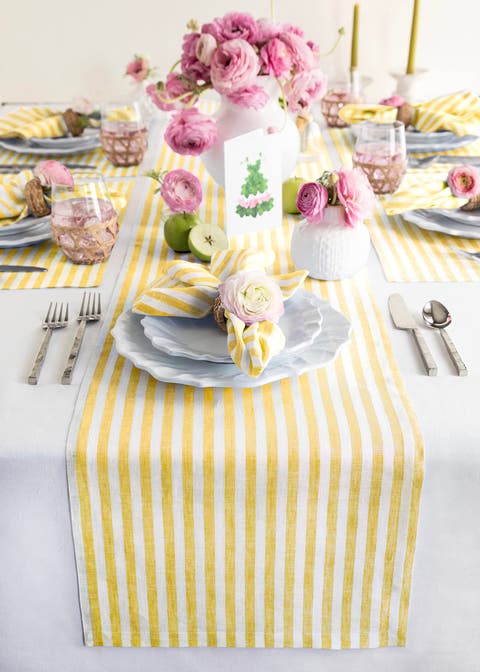 Linen Table Runner - Amalfi Stripe