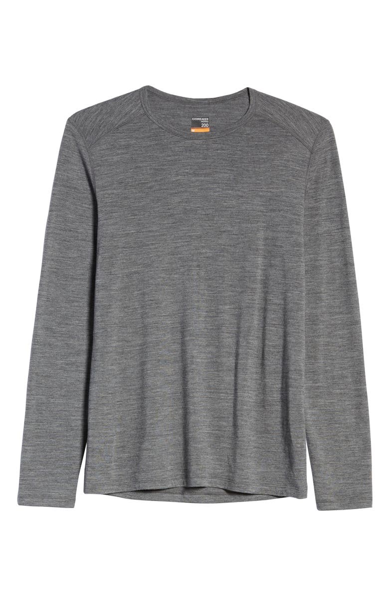 Icebreaker Oasis Long Sleeve Wool Base Layer T-Shirt, Alternate, color, Gritstone Heather