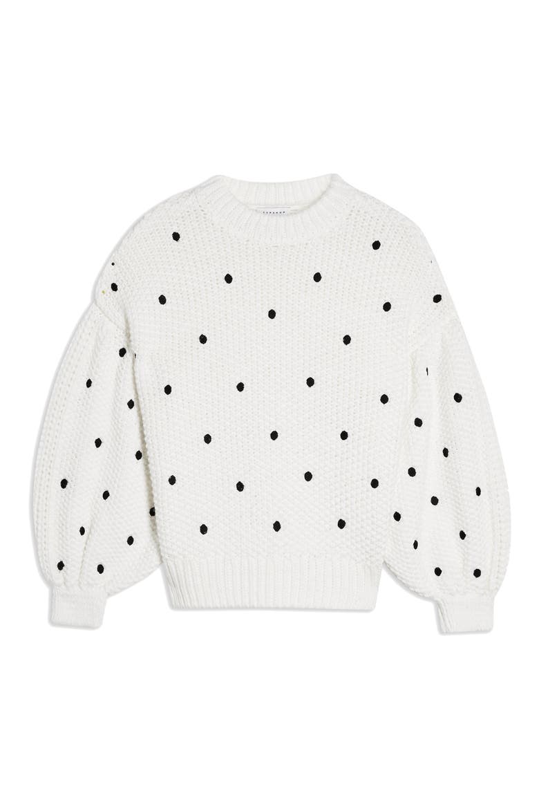 Spot Embroidered Sweater, Alternate, color, IVORY MULTI