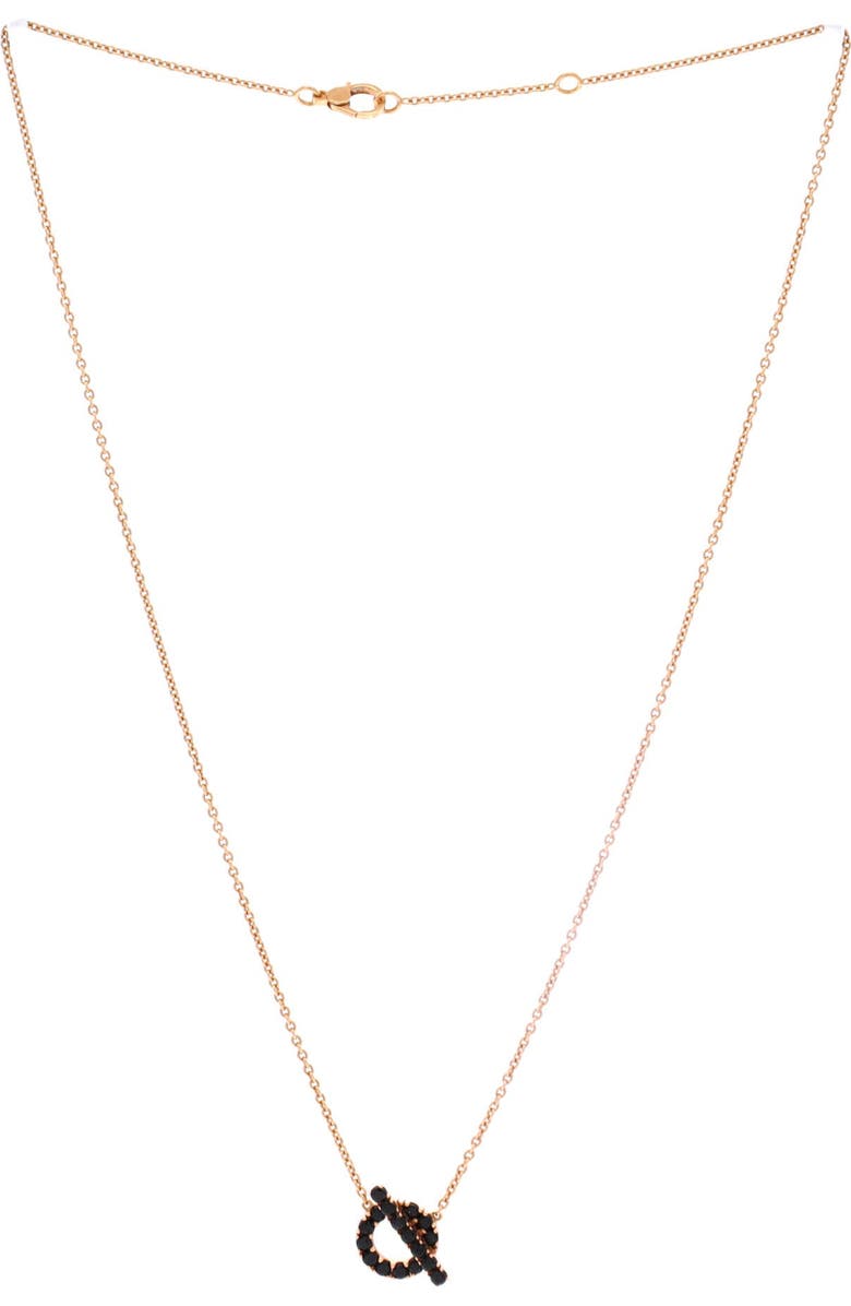 Pre-Owned Hermes Finesse Pendant Necklace 18K Rose Gold and Black Spinels, Alternate, color, Rose Gold