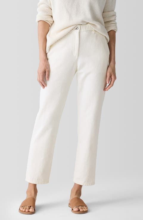 Organic Cotton Tapered Ankle Pants