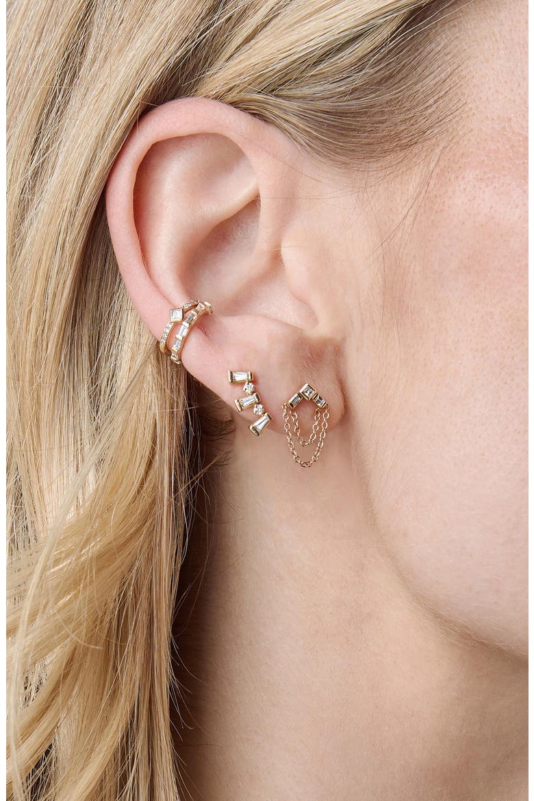 Paris 14K Gold & Diamond Chain Drop Earrings, Alternate, color, 14K YELLOW GOLD