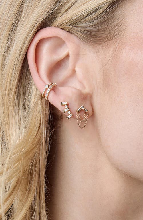 Zoë Chicco 14k Yellow Gold Paris Diamond Princess & Baguette Chain Drop Earrings In 14k Yellow Gold