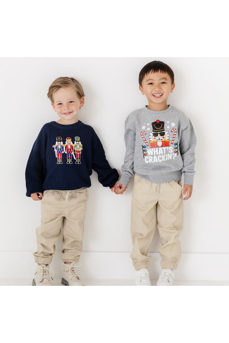 What's Crackin Christmas Sweatshirt, Alternate, color, Natural Grey