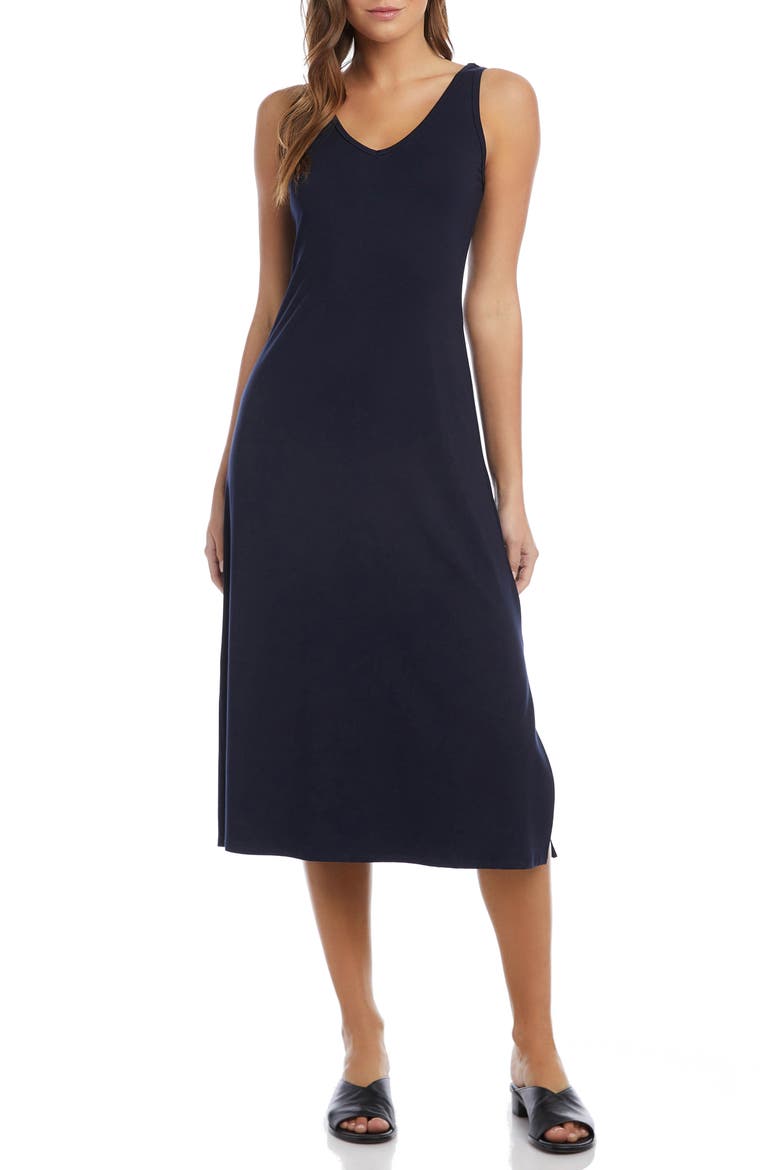 Brigitte Sleeveless Midi Dress, Main, color, NAVY