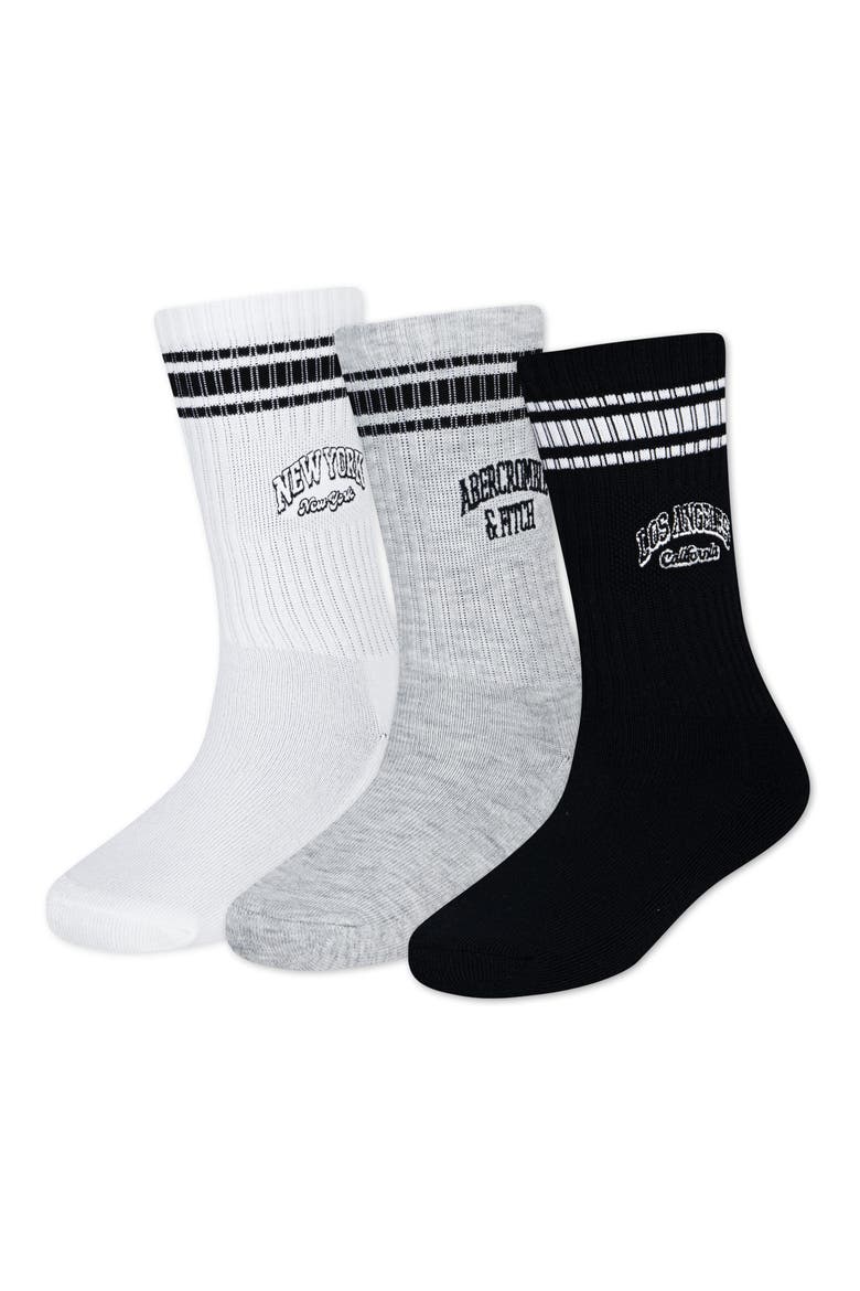 Kids' Assorted 3-Pack Crew Socks, Main, color, BRIGHT WHITE