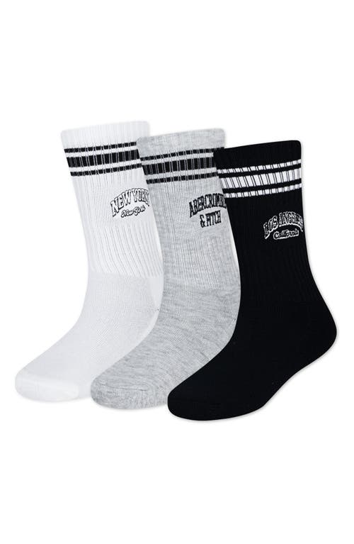 Abercrombie Kids Kids' Assorted 3-pack Crew Socks In White