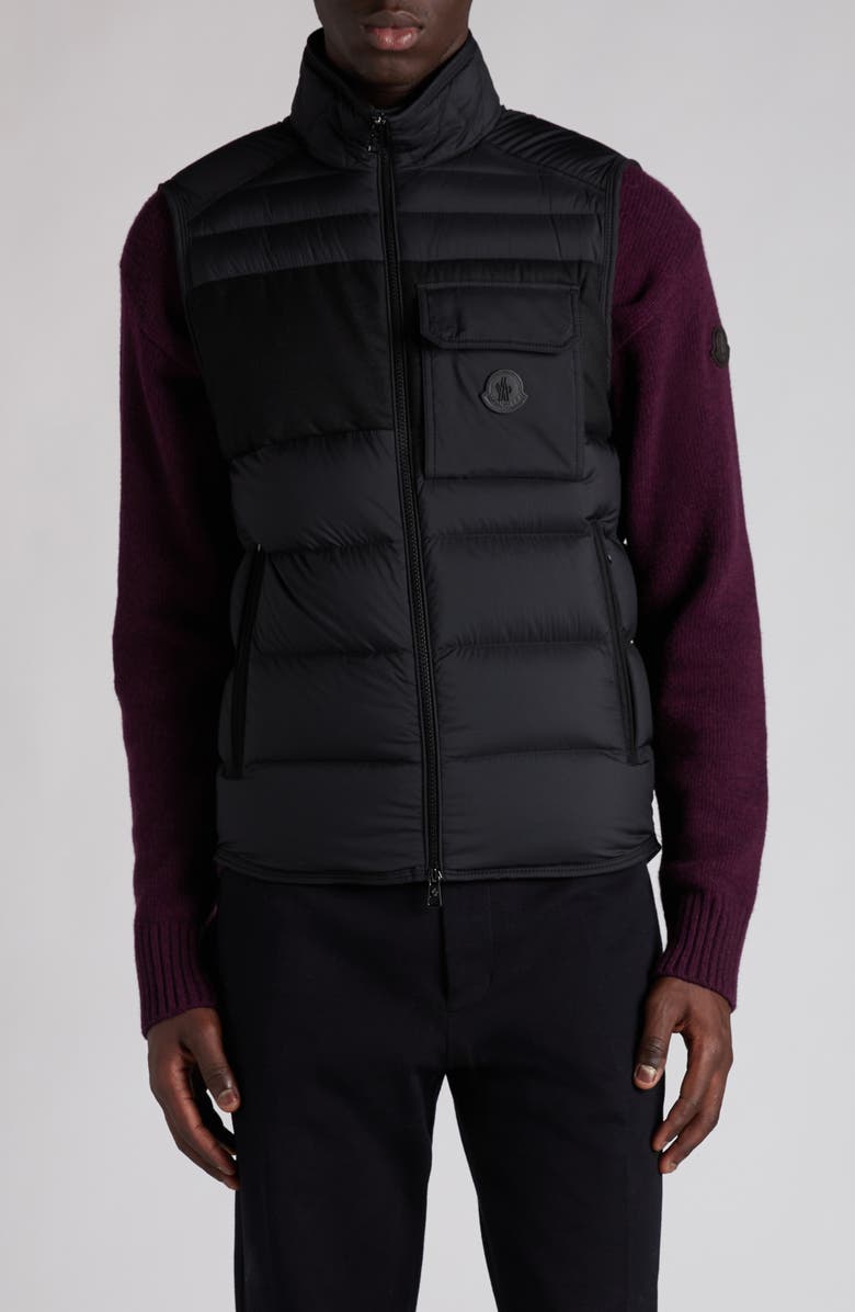Moncler Estagnous Down Puffer Vest, Main, color, Black