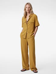 Koton Short Sleeve Viscose Shirt with Pockets