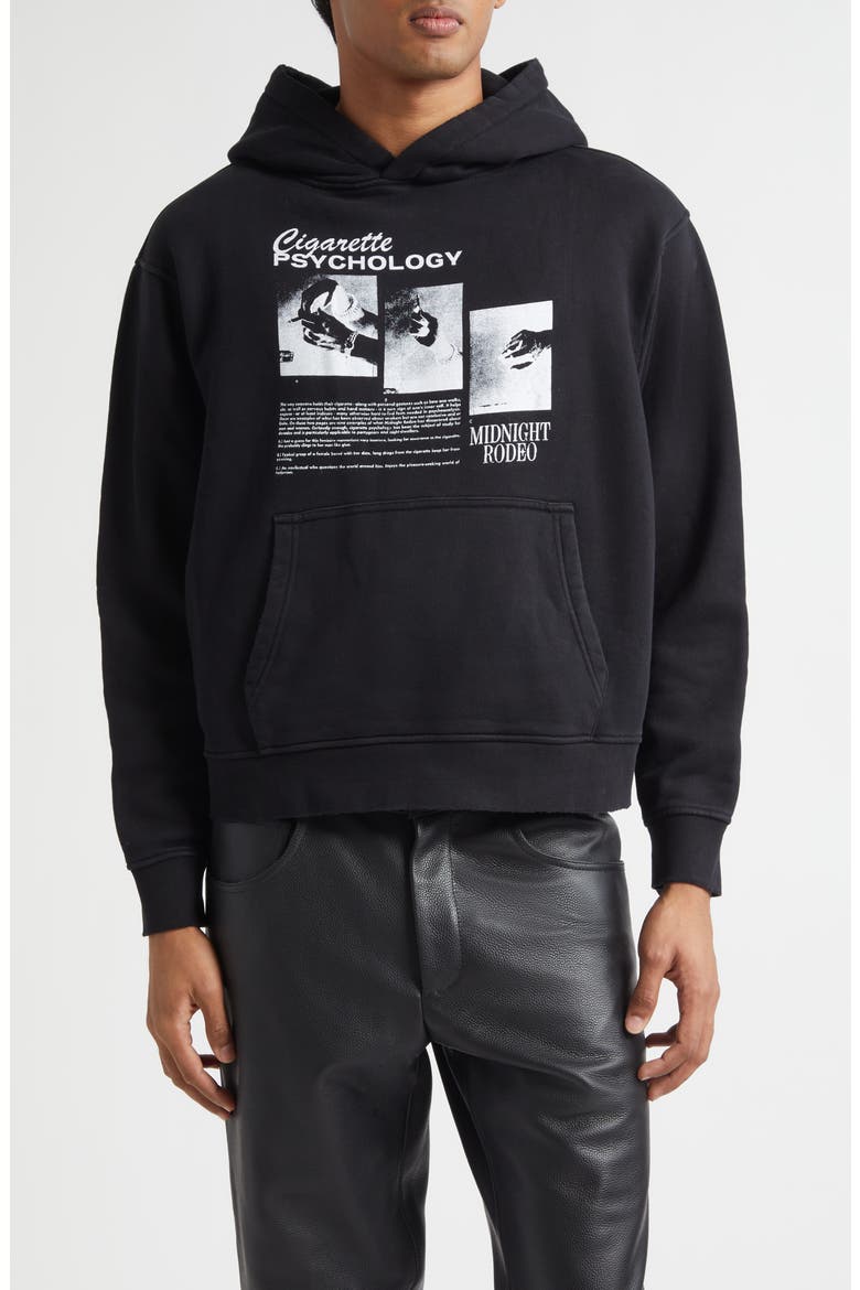 Cigarette Psychology Graphic Hoodie, Main, color, BLACK
