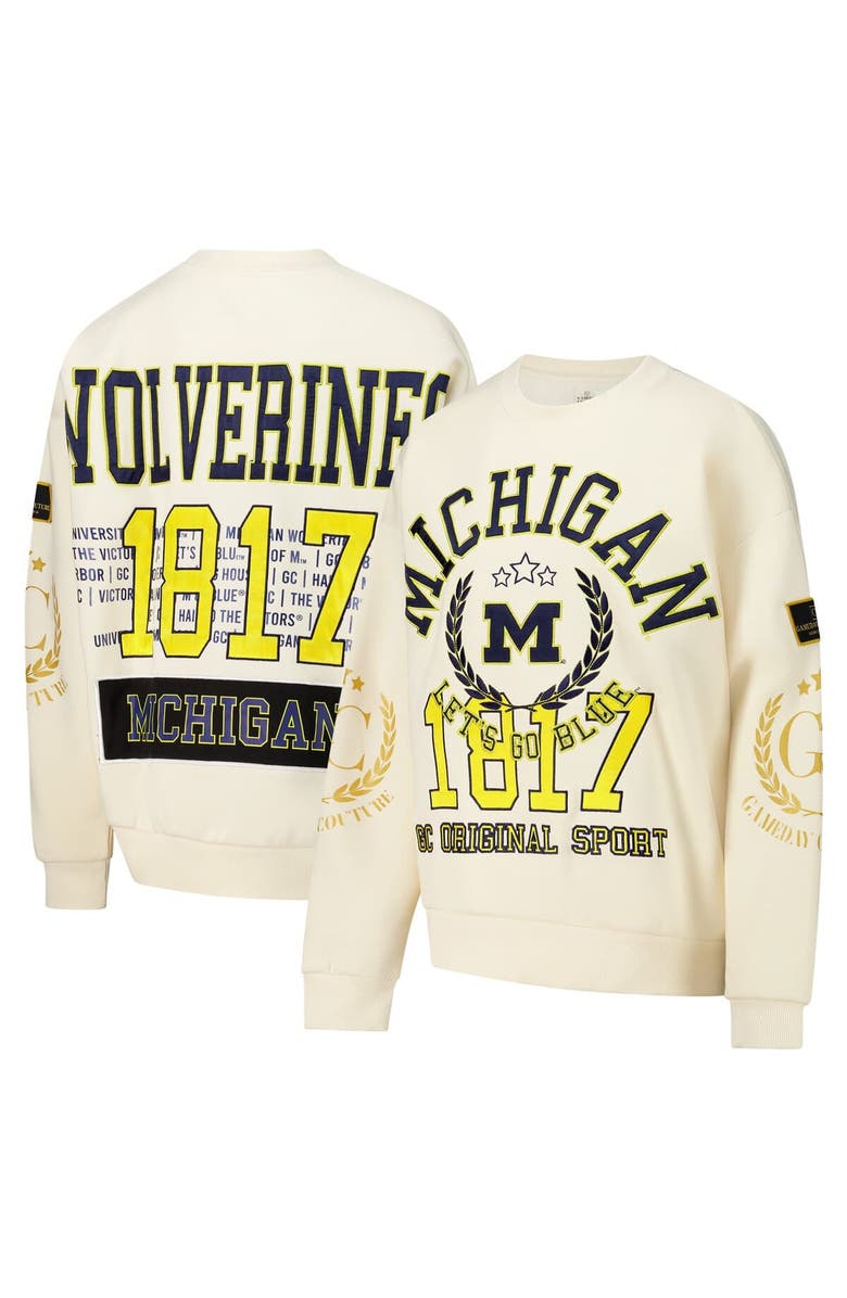 GAMEDAY COUTURE Women's Gameday Couture Cream Michigan Wolverines Slay Pullover Sweatshirt, Main, color, 