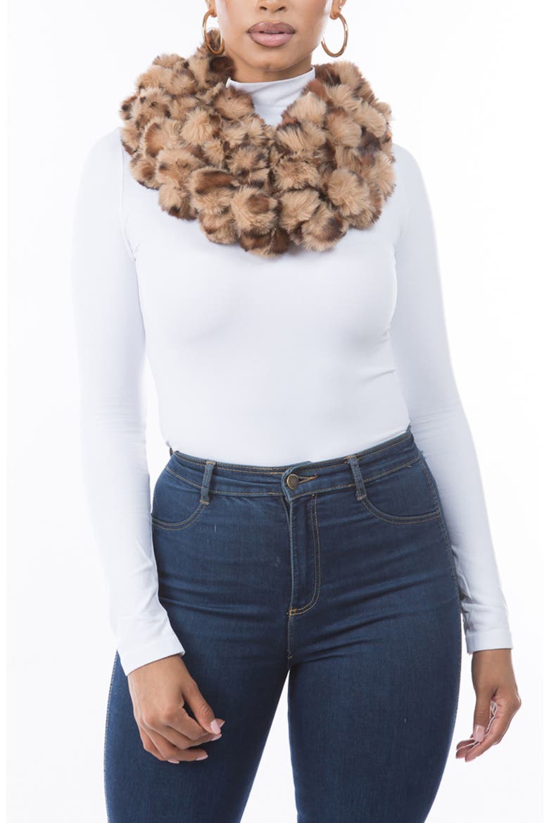 Faux Fur Infinity Scarf, Main, color, LEOPARD