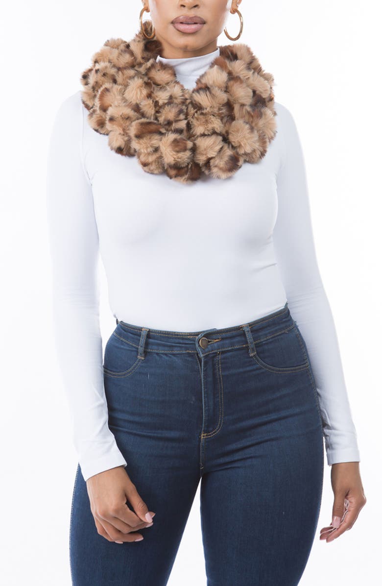 MARCUS ADLER Faux Fur Infinity Scarf, Main, color, Leopard