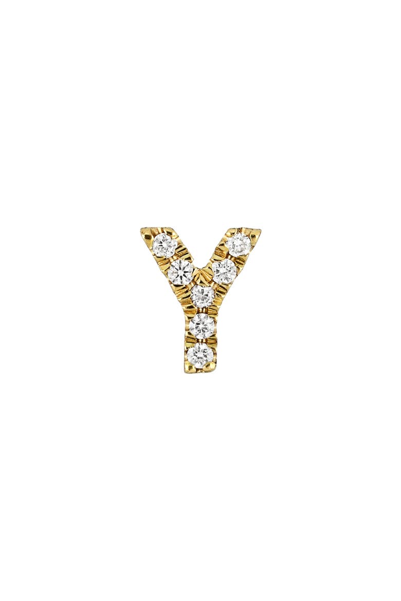 Icon Diamond Initial Single Stud Earring (Nordstrom Exclusive), Main, color, 18K YELLOW GOLD - Y