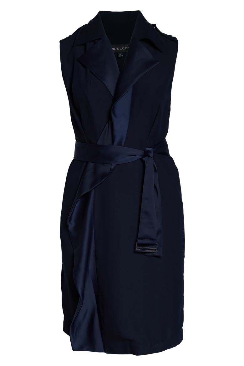 Jason Wu x ELOQUII Sleeveless Trench Dress, Alternate, color, BLACK IRIS