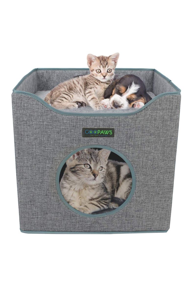 Foldable Cat Condo House, Alternate, color, Gray