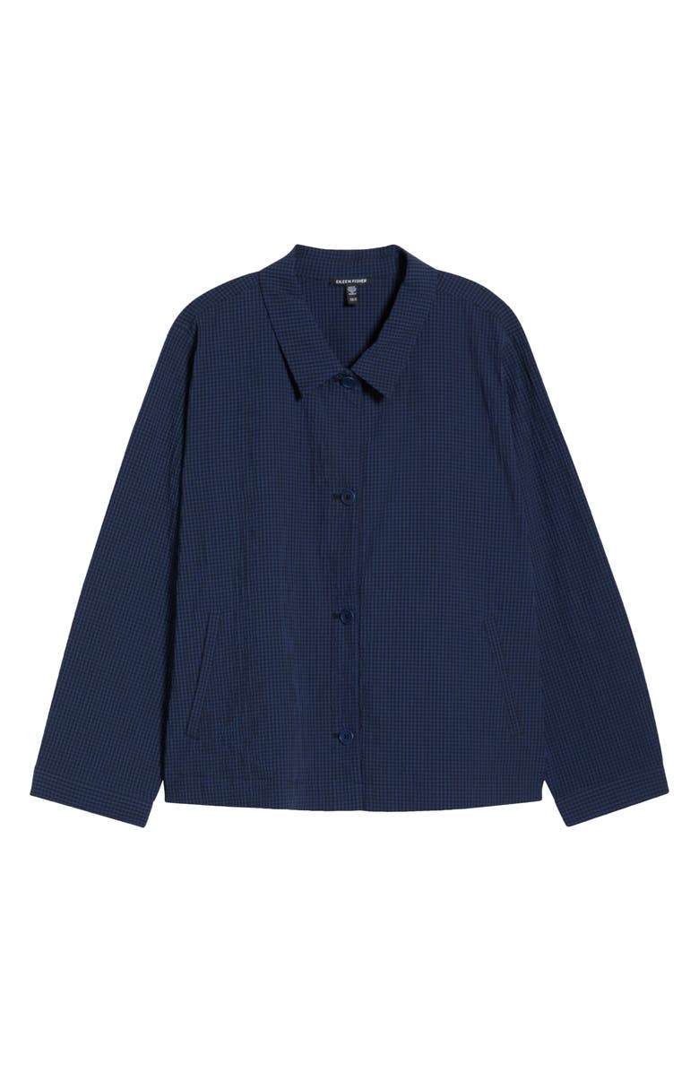 Eileen Fisher Classic Seersucker Shirt Jacket, Alternate, color, Deep Dive