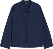 Eileen Fisher Classic Seersucker Shirt Jacket