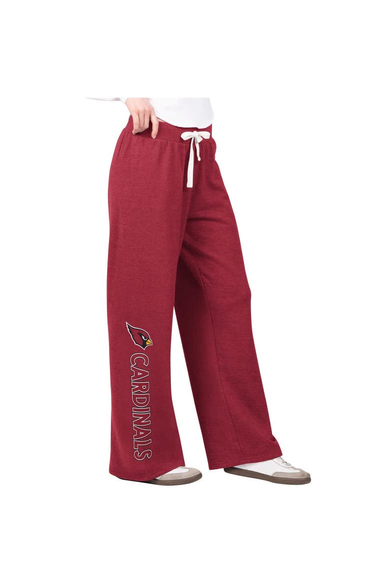 Women's G-III 4Her by Carl Banks Cardinal Arizona Cardinals Field Wide Leg Sweatpants, Main, color, Cardinal