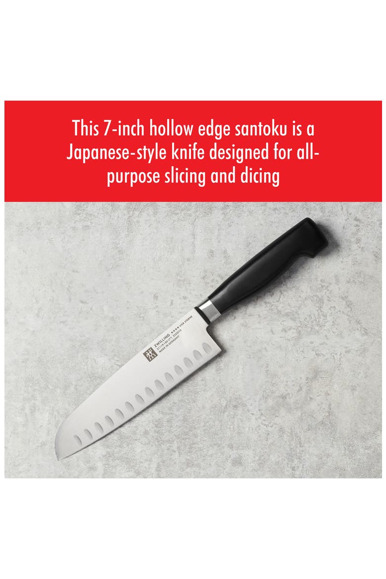 Four Star 7-Inch Hollow Edge Santoku Knife, Alternate, color, STAINLESS STEEL