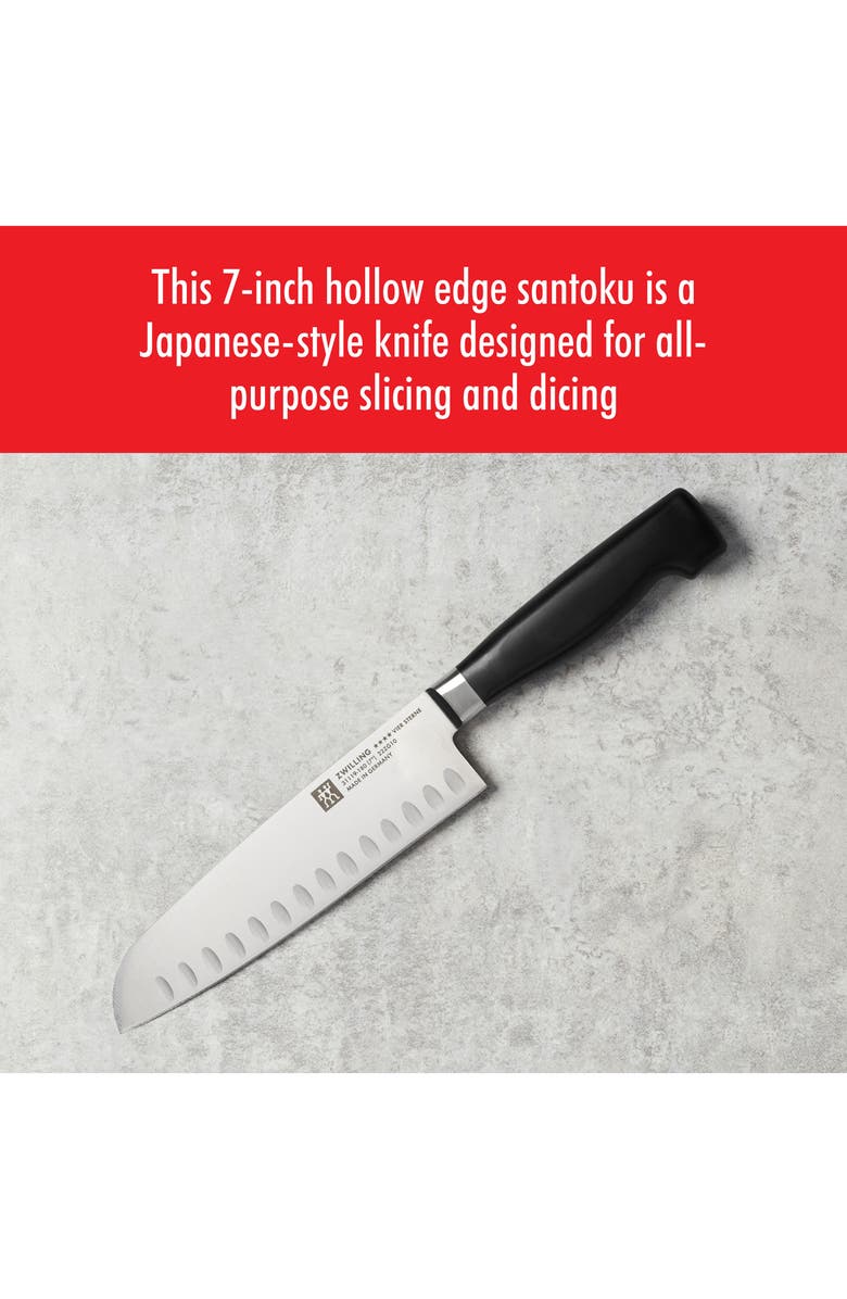 ZWILLING Four Star 7-Inch Hollow Edge Santoku Knife, Alternate, color, Stainless Steel