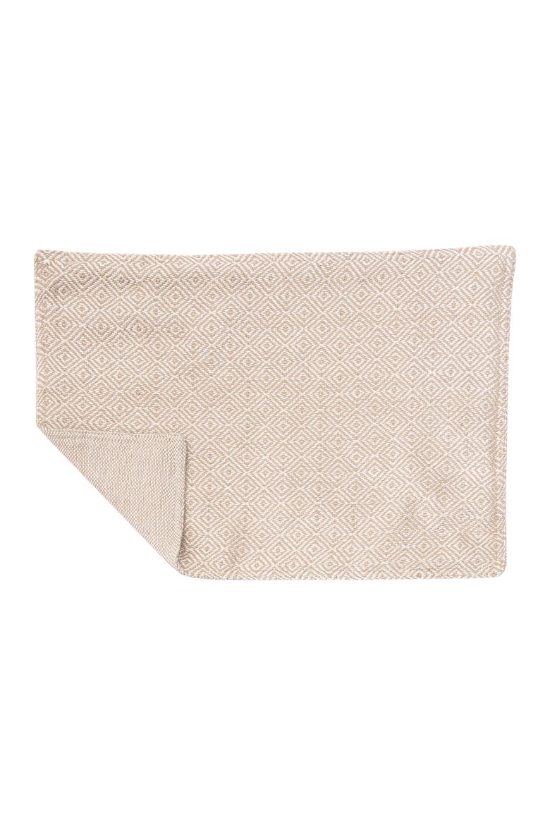 Diamond Dune 100% Cotton Reversible Placemats Set of 6, 14" x 20", Main, color, Brown