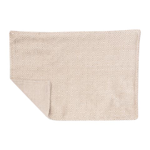 Diamond Dune 100% Cotton Reversible Placemats Set of 6, 14" x 20"