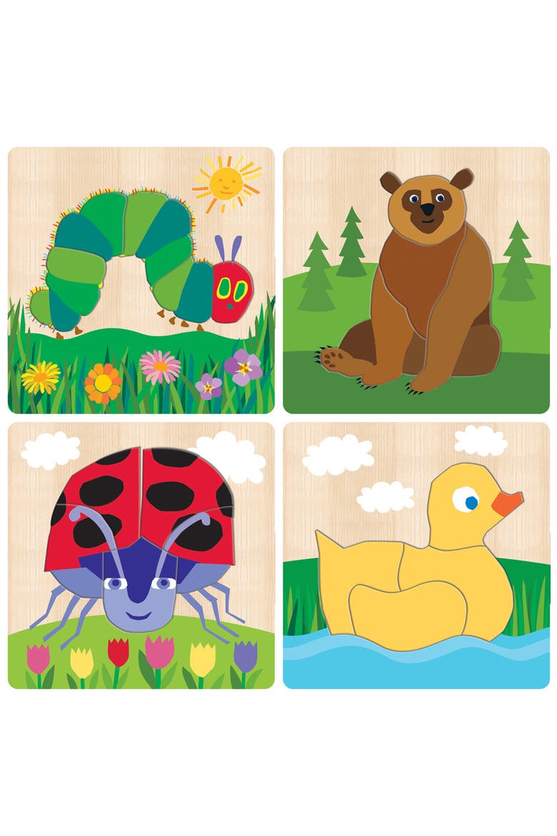 Eric Carle Wood Puzzles 4-Pack, Alternate, color, Multicolor