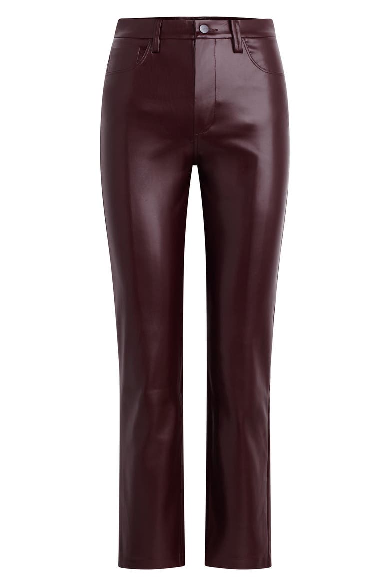 Lyra Slim Ankle Faux Leather Pants, Alternate, color, CABERNET