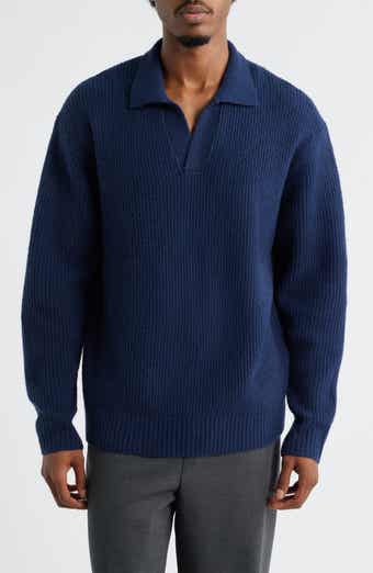 Open Edit Johnny Collar Polo Sweater