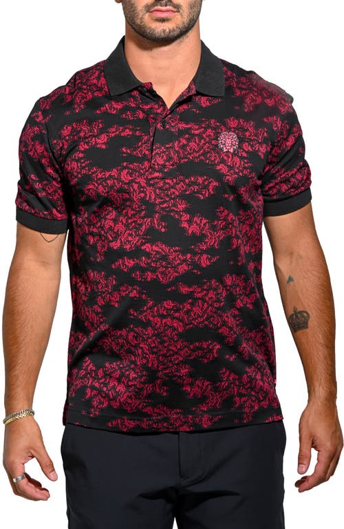 Maceoo Mozartleaftip Red Stretch Nylon Polo In Red