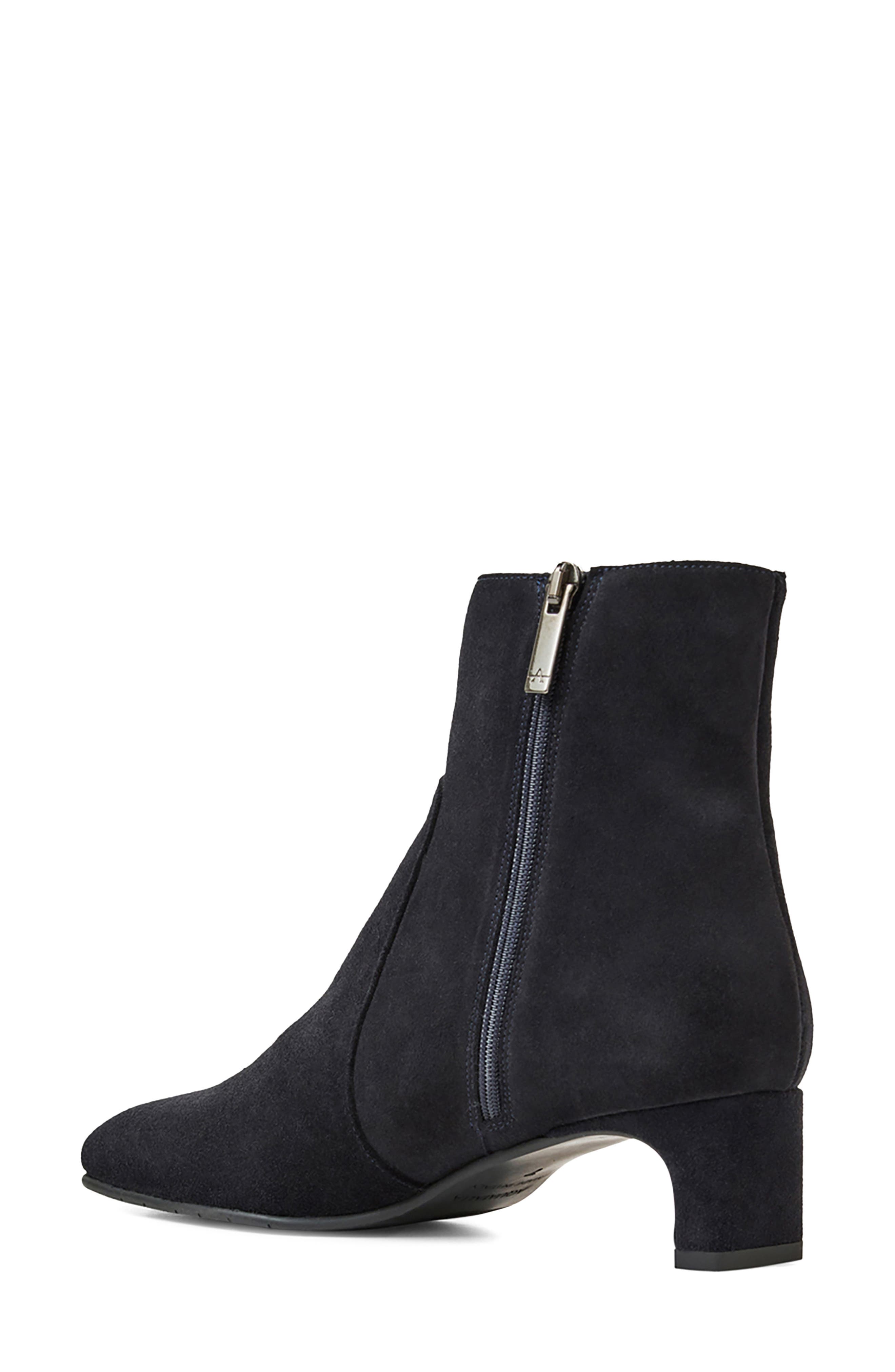 Aquatalia Siela Weatherproof Bootie, Alternate, color, Navy Suede
