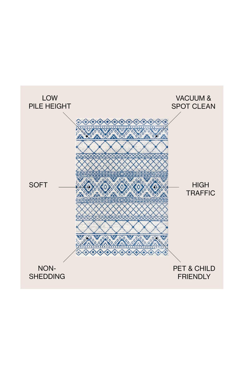 JONATHAN Y Moroccan HYPE Boho Vintage  Area Rug, Alternate, color, Cream/Blue