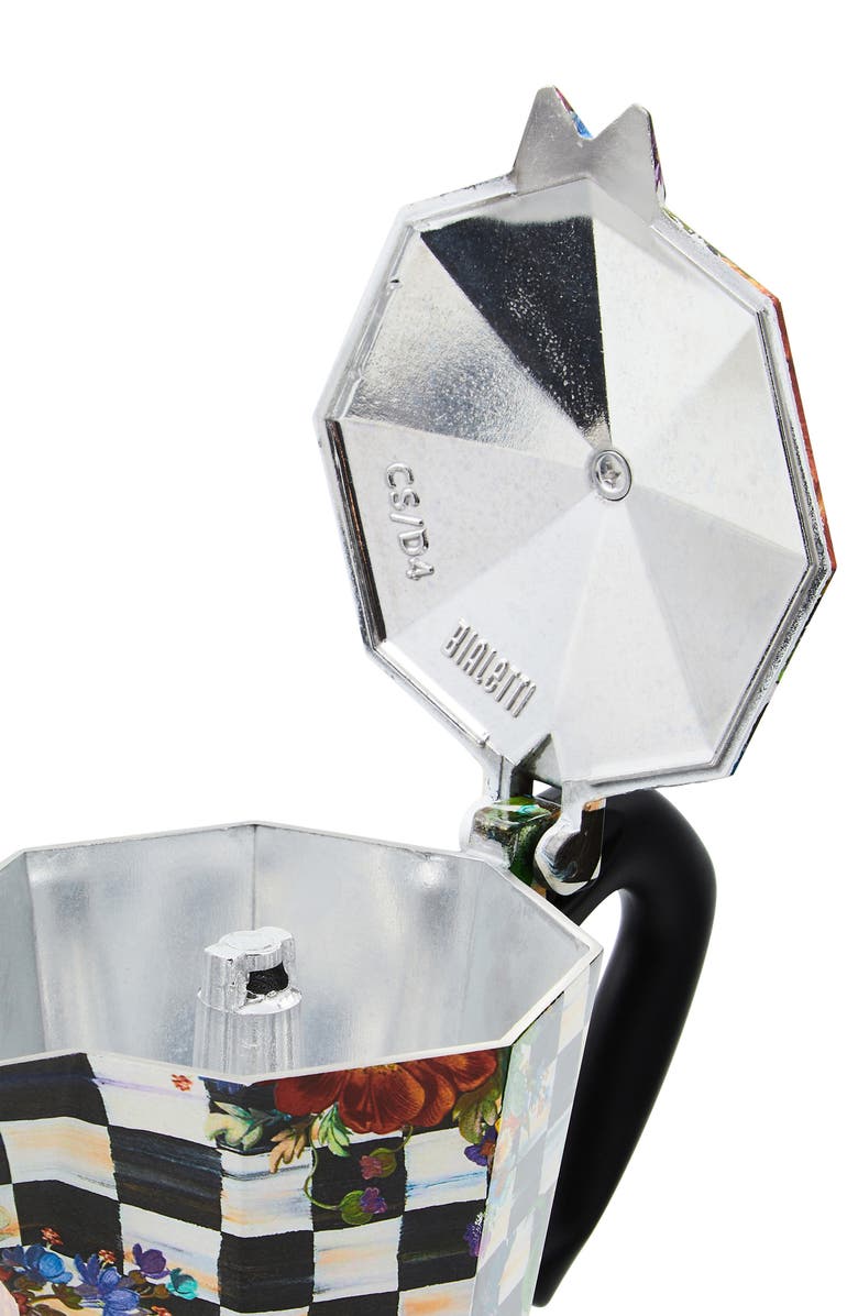 MACKENZIE CHILDS Courtly Flower Market 6-Cup Moka Pot, Alternate, color, Courtly