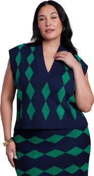 ELOQUII Intarsia Sweater Vest (plus)