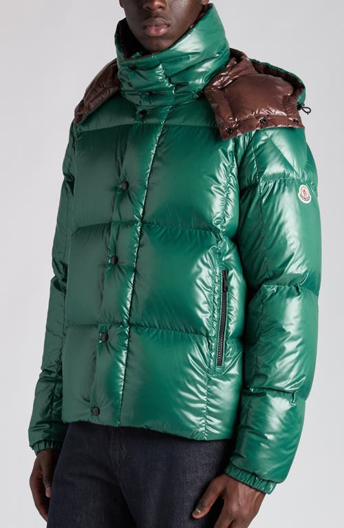 Moncler Parana Down Jacket With Removable Hood In Green