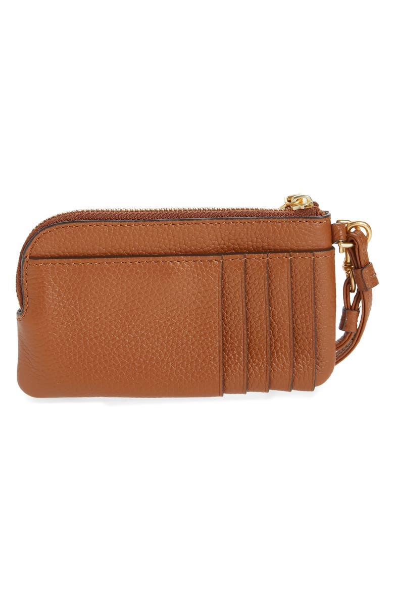 Perry Bombé Leather Card Case, Alternate, color, LIGHT UMBER