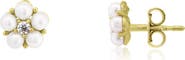 The Lovery Fine Jewelry Pearl Flower Stud Earrings