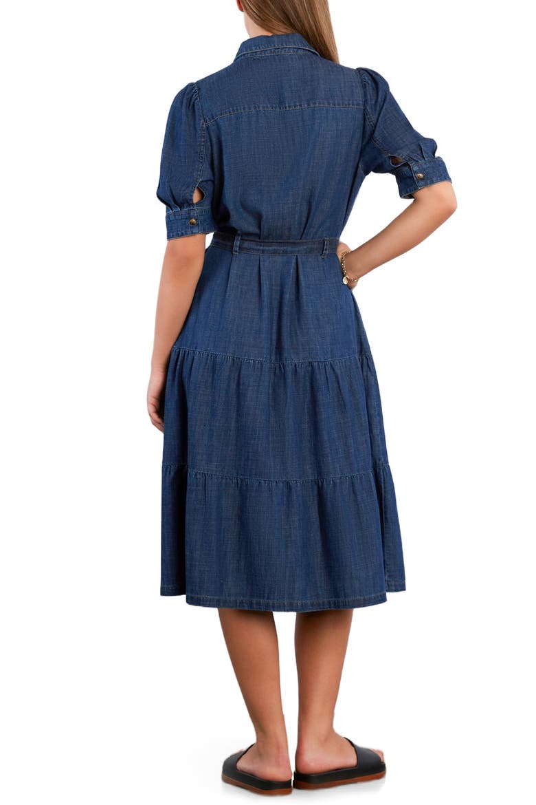 Dreamer Belted Tiered Denim Utility Shirtdress, Alternate, color, DREAM BLUE