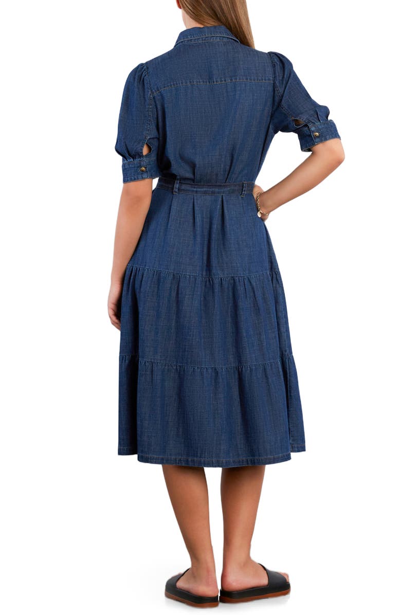 Billy T Dreamer Belted Tiered Denim Utility Shirtdress, Alternate, color, Dream Blue