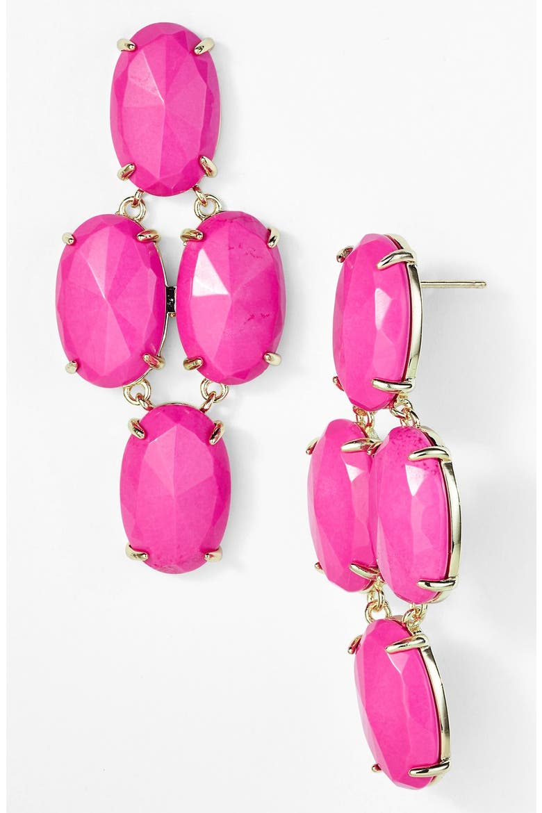 'Glam Rocks - Steph' Drop Earrings, Main, color, MAGENTA