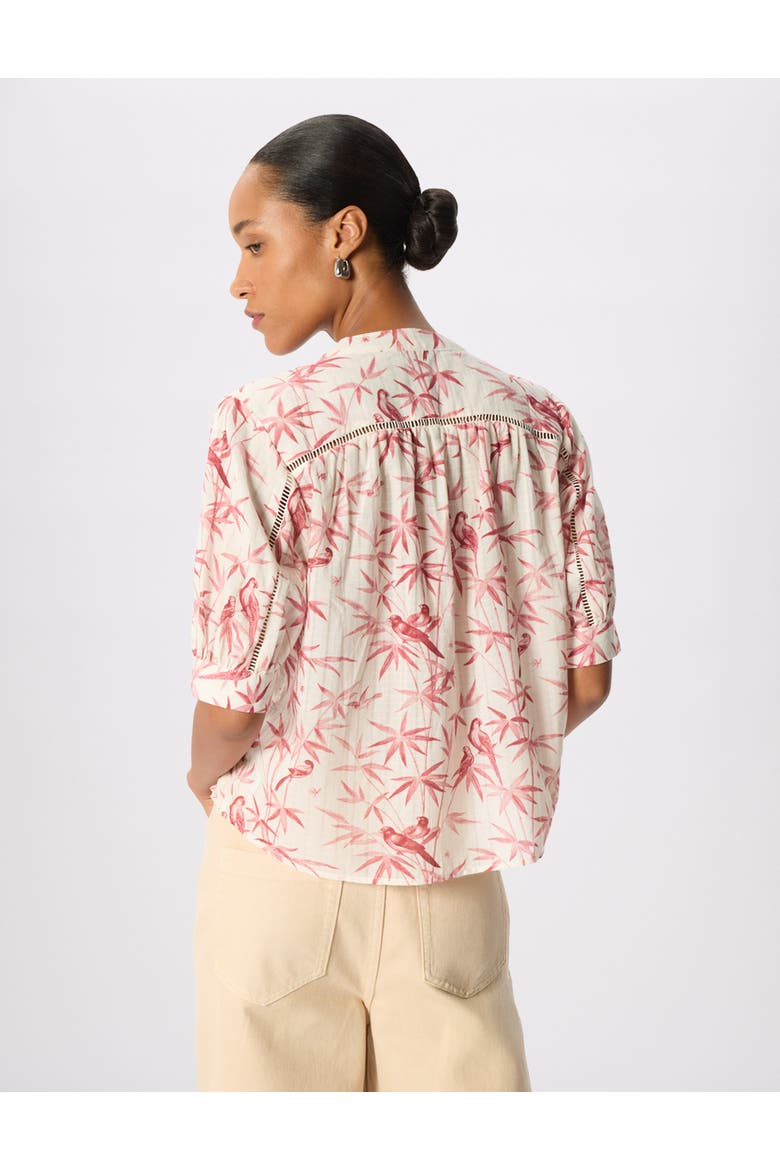 Tropical Bird Textured Shirt, Alternate, color, Pink/Multi
