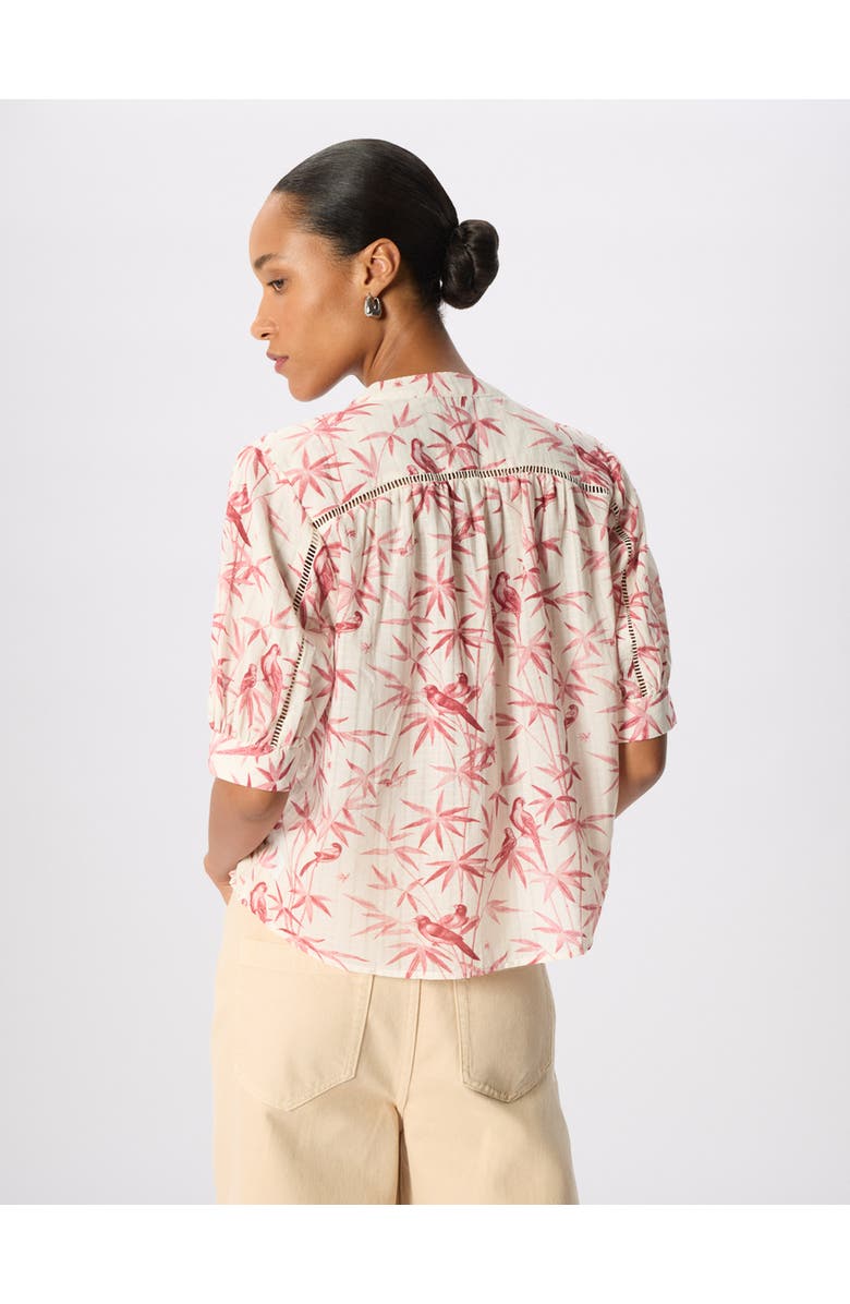 Whistles Tropical Bird Textured Shirt, Alternate, color, Pink/Multi