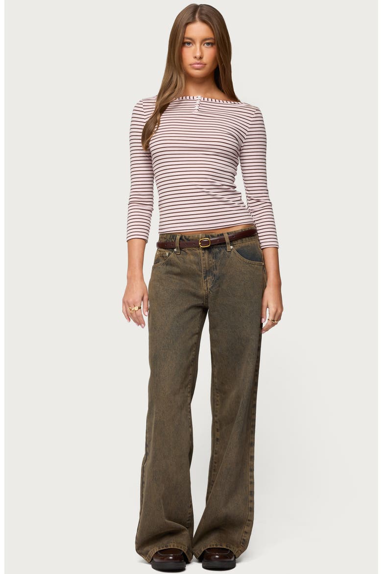 Avigyle Stripe Long Sleeve Henley Top, Alternate, color, LIGHT-PINK