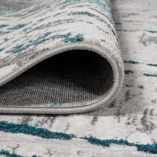 Jonathan Y Slant Modern Abstract Area Rug In Gray/turquoise
